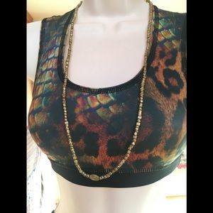 rainbow leopard Sports Bra Xs